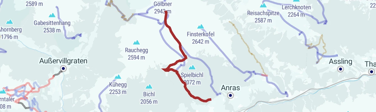 Route map: Skitour Gumriaul 2.918m